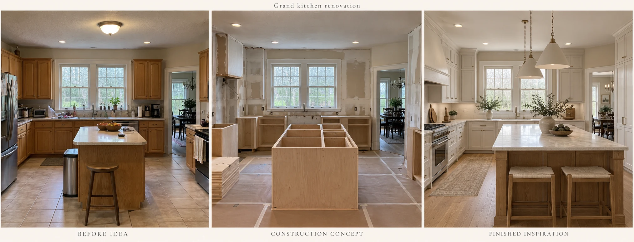 Grand kitchen renovation design concept sequence
